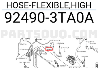 Nissan 924903TA0A HOSE-FLEXIBLE,HIGH