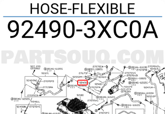 Nissan 924903XC0A HOSE-FLEXIBLE