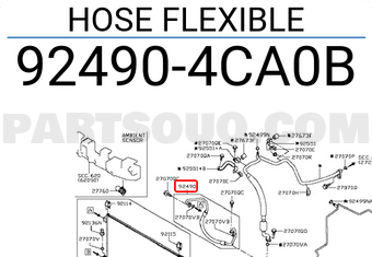 Nissan 924904CA0B HOSE FLEXIBLE