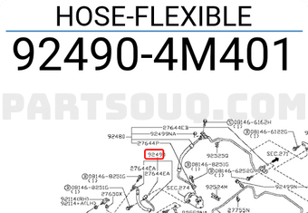 Nissan 924904M401 HOSE-FLEXIBLE