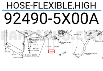Nissan 924905X00A HOSE-FLEXIBLE,HIGH