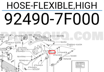 Nissan 924907F000 HOSE-FLEXIBLE,HIGH