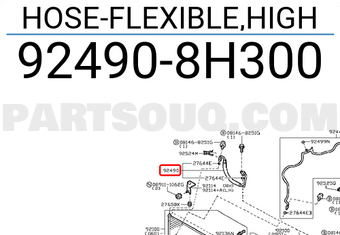 Nissan 924908H300 HOSE-FLEXIBLE,HIGH