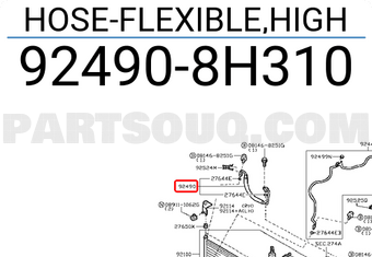 Nissan 924908H310 HOSE-FLEXIBLE,HIGH