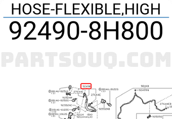 Nissan 924908H800 HOSE-FLEXIBLE,HIGH