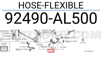 Nissan 92490AL500 HOSE-FLEXIBLE