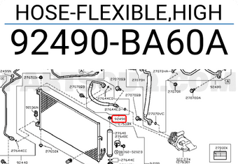 Nissan 92490BA60A HOSE-FLEXIBLE,HIGH