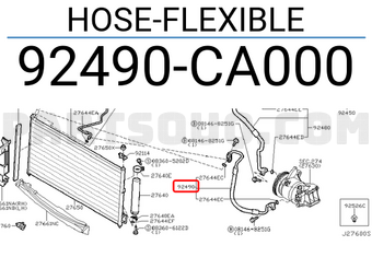 Nissan 92490CA000 HOSE-FLEXIBLE