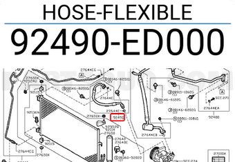Nissan 92490ED000 HOSE-FLEXIBLE