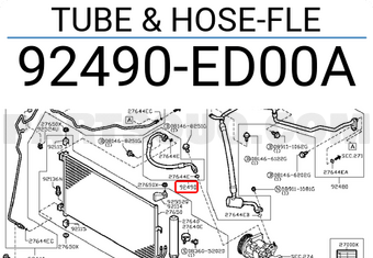 Nissan 92490ED00A TUBE & HOSE-FLE