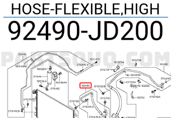 Nissan 92490JD200 HOSE-FLEXIBLE,HIGH