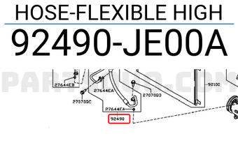 Nissan 92490JE00A HOSE-FLEXIBLE HIGH
