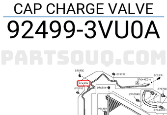 Nissan 924993VU0A CAP CHARGE VALVE