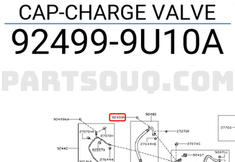 Nissan 924999U10A CAP-CHARGE VALVE