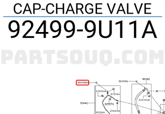 Nissan 924999U11A CAP-CHARGE VALVE