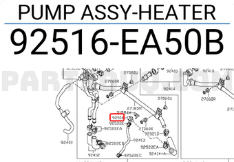 Nissan 92516EA50B PUMP ASSY-HEATER