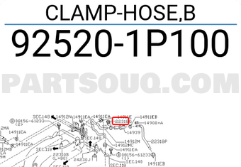 Nissan 925201P100 CLAMP-HOSE,B