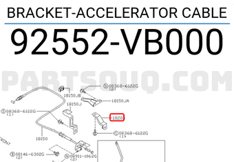 Nissan 92552VB000 BRACKET-ACCELERATOR CABLE