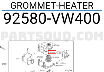 Nissan 92580VW400 GROMMET-HEATER