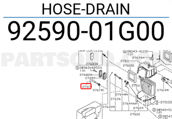 Nissan 9259001G00 HOSE-DRAIN