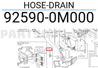 Nissan 925900M000 HOSE-DRAIN