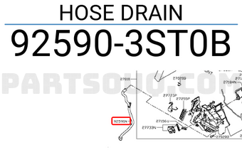 Nissan 925903ST0B HOSE DRAIN