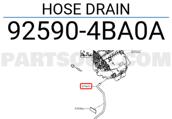 Nissan 925904BA0A HOSE DRAIN