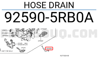 Nissan 925905RB0A HOSE DRAIN