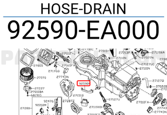 Nissan 92590EA000 HOSE-DRAIN