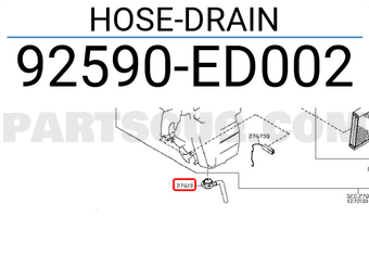 Nissan 92590ED002 HOSE-DRAIN