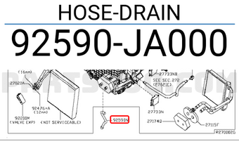 Nissan 92590JA000 HOSE-DRAIN