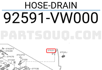 Nissan 92591VW000 HOSE-DRAIN