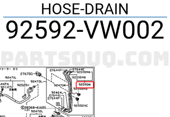 Nissan 92592VW002 HOSE-DRAIN