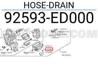 Nissan 92593ED000 HOSE-DRAIN