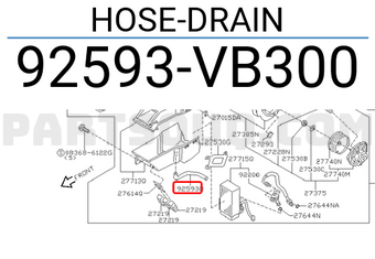 Nissan 92593VB300 HOSE-DRAIN