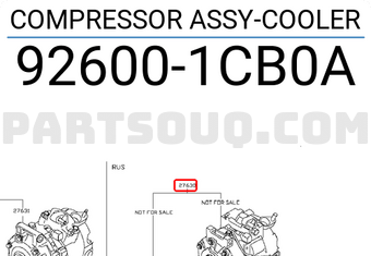 Nissan 926001CB0A COMPRESSOR ASSY-COOLER