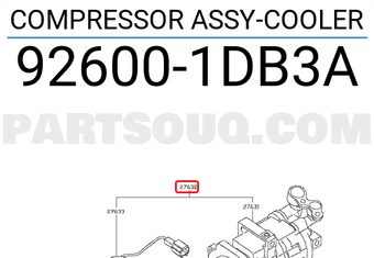 Nissan 926001DB3A COMPRESSOR ASSY-COOLER