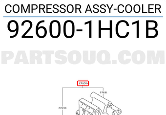 Nissan 926001HC1B COMPRESSOR ASSY-COOLER