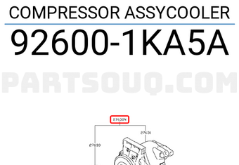 Nissan 926001KA5A COMPRESSOR ASSYCOOLER