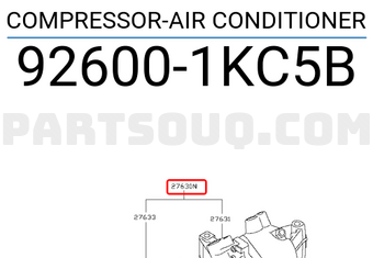 Nissan 926001KC5B COMPRESSOR-AIR CONDITIONER