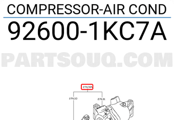 Nissan 926001KC7A COMPRESSOR-AIR COND