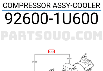 Nissan 926001U600 COMPRESSOR ASSY-COOLER