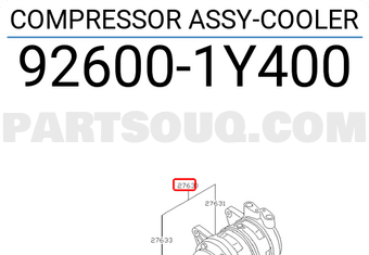 Nissan 926001Y400 COMPRESSOR ASSY-COOLER