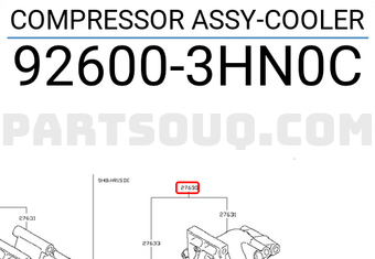 Nissan 926003HN0C COMPRESSOR ASSY-COOLER