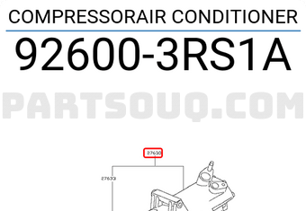 Nissan 926003RS1A COMPRESSORAIR CONDITIONER