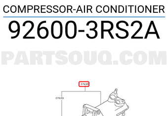 Nissan 926003RS2A COMPRESSOR-AIR CONDITIONER