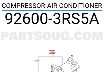 Nissan 926003RS5A COMPRESSOR-AIR CONDITIONER