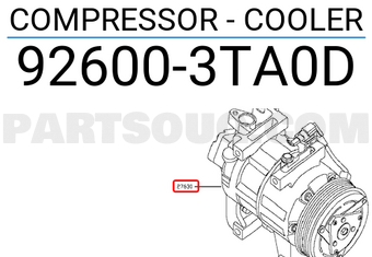 Nissan 926003TA0D COMPRESSOR - COOLER