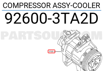 Nissan 926003TA2D COMPRESSOR ASSY-COOLER
