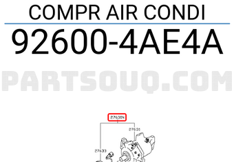 Nissan 926004AE4A COMPR AIR CONDI